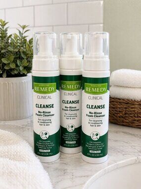 Medline Remedy Clinical Cleanse No Rinse Foam Cleanser 8 oz Lot of 3 CHG Compati